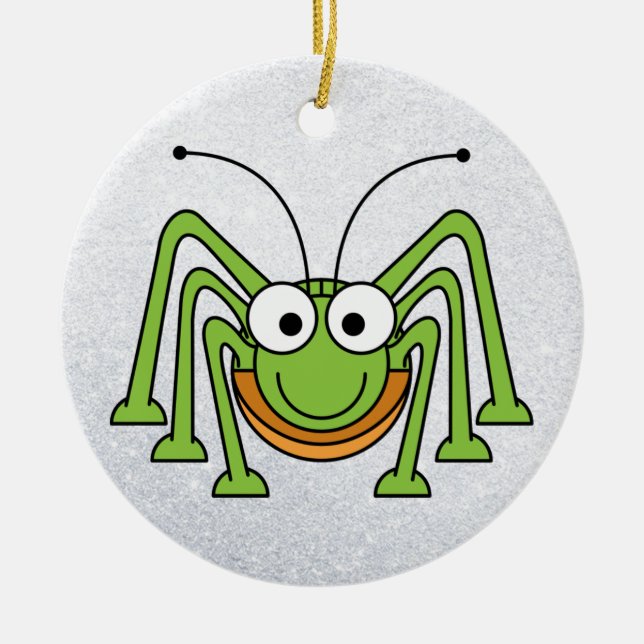 Grasshopper-Cartoon Keramikornament (Vorne)