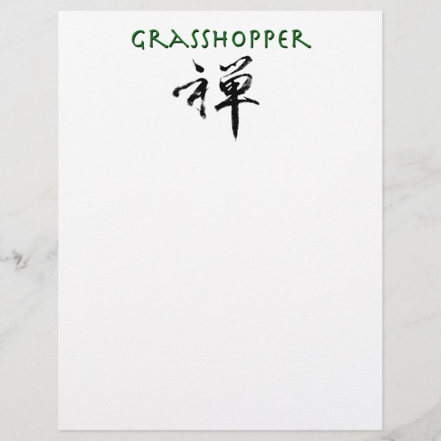 Grasshopper mit dem Symbol "Zen" (Vorderseite)