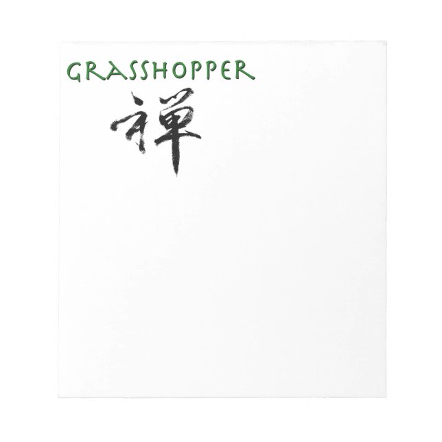 Grasshopper mit dem Symbol "Zen" Notizblock (Vorderseite)