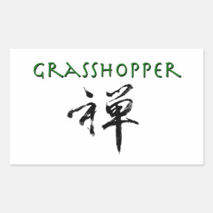 Grasshopper mit dem Symbol "Zen" Rechteckiger Aufkleber