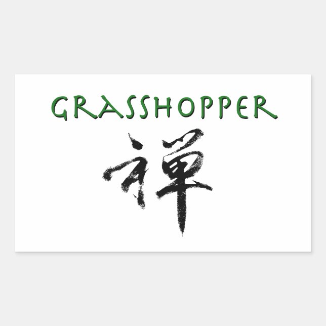 Grasshopper mit dem Symbol "Zen" Rechteckiger Aufkleber (Vorderseite)