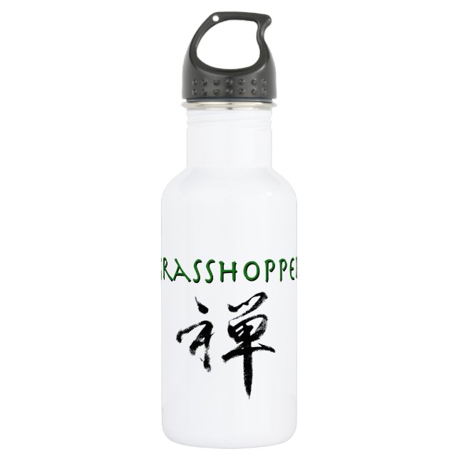 Grasshopper mit dem Symbol "Zen" Trinkflasche (Vorderseite)