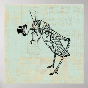 Grasshopper mit Top Hat Poster