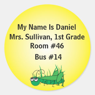 Grasshopper Nametag Runder Aufkleber