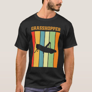 Grasshopper-Schattenschatten-Silhouette in Retrofa T-Shirt