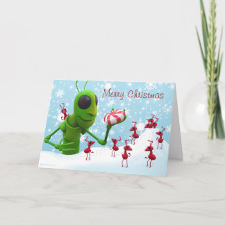 Grasshopper und Ants Weihnachtskarte Feiertagskarte