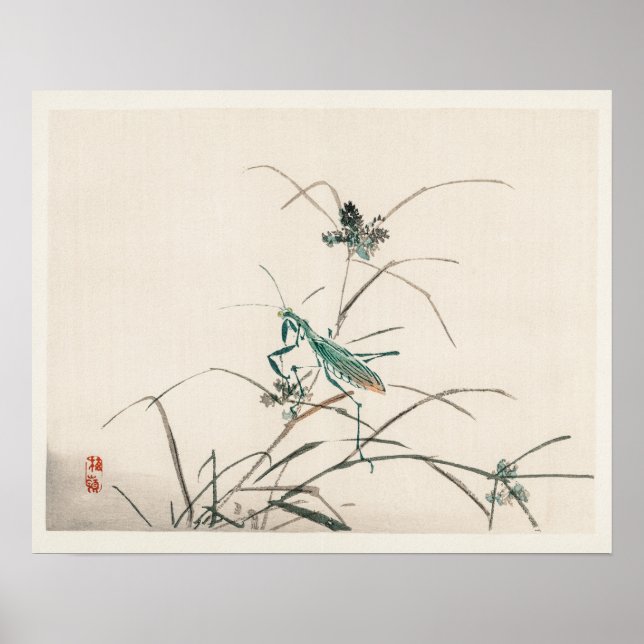 Grasshopper von Kōno Bairei (1844-1895) Poster (Vorne)