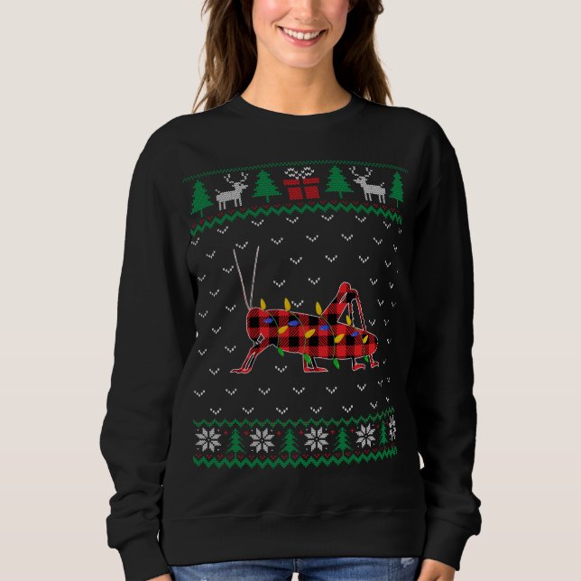 Grasshopper Weihnachtsbaum Lichter Decor Weihnacht Sweatshirt (Vorderseite)