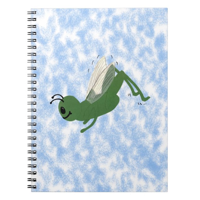Grasshopper Whimsical Cartoon Art Notizblock (Vorderseite)