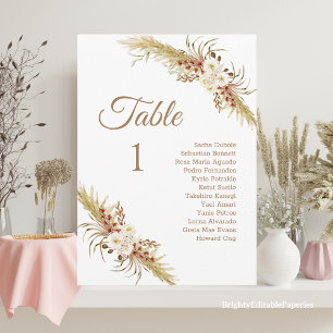 Grassland Dream Wedding Table Card. Programm