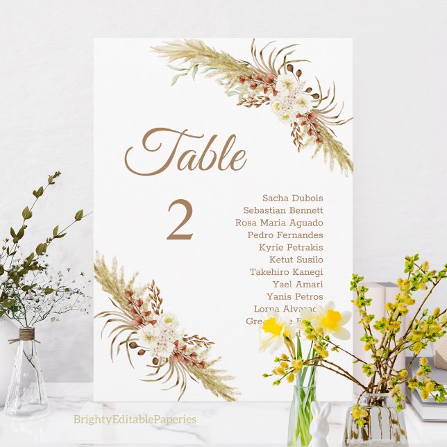 Grassland Dream Wedding Table Card. Programm (Von Creator hochgeladen)