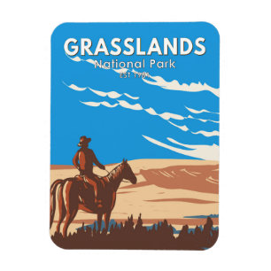Grasslands National Park Canada Travel Art Vintag Magnet