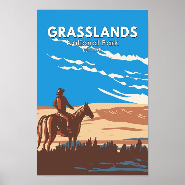 Grasslands National Park Canada Travel Art Vintag Poster (Vorne)