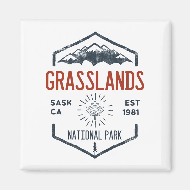 Grasslands National Park Canada Vintage Distressed Magnet (Vorne)