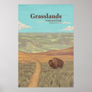 Grasslands National Park Kanada Reiseplakat Poster