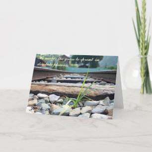 Grasspur auf Eisenbahnschienen Karte