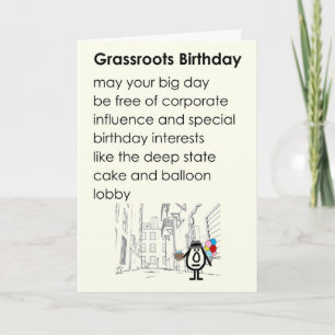 Grassroots Birthday A Funny Happy Birthday Gedicht Dankeskarte