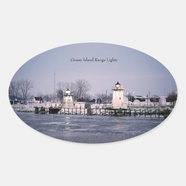 Grassy Island Range Lights Aufkleber (Vorderseite)