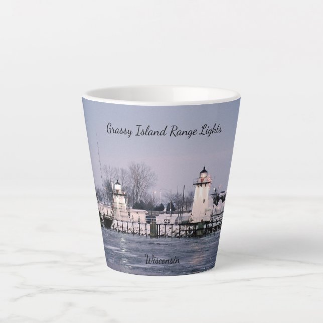 Grassy Island Range Lights Latte Tasse (Vorderseite)