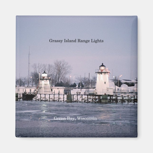 Grassy Island Range Lights-Magnet Magnet (Vorne)