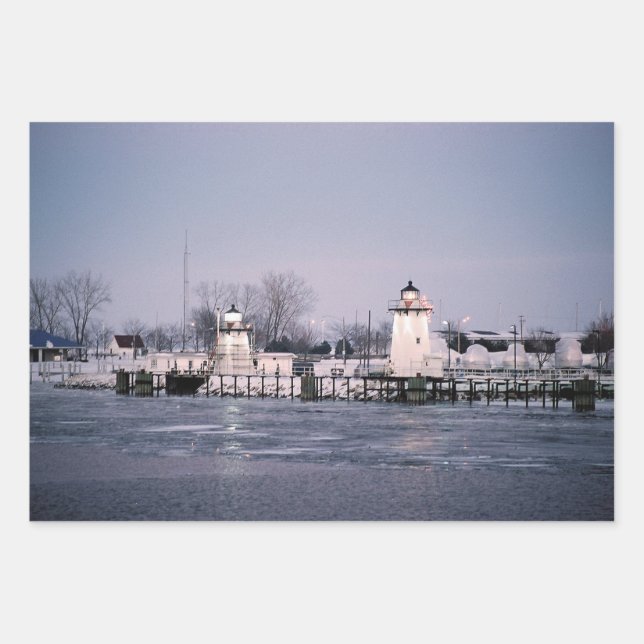 Grassy Island Range Lights Packpapier Geschenkpapier Set (Vorderseite)