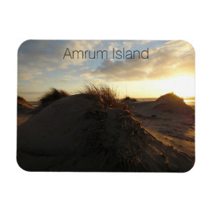Grassy Sand Dunes at Sunset, Amrum Island, Deutsch Magnet