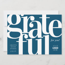 Gratea Modern Blue Business Holiday Card Feiertagskarte