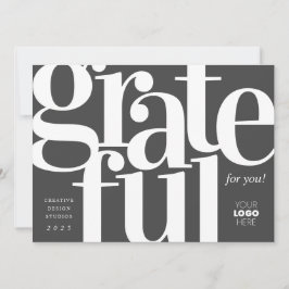 Gratea Modern Charcoal Business Holiday Card Feiertagskarte