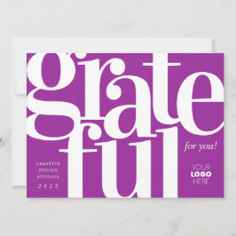 Gratea Modern Lila Business Holiday Card Feiertagskarte