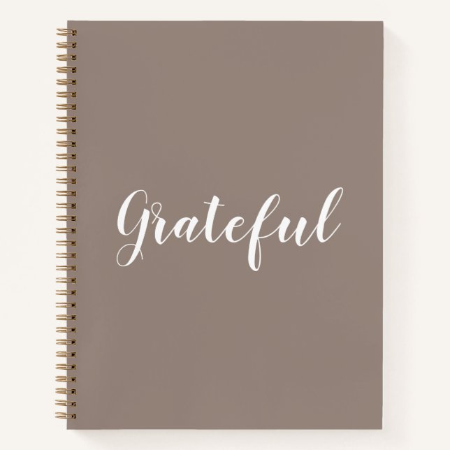 Grateful beige greige benutzerdefinierte Skripttex Notizbuch (Vorderseite)