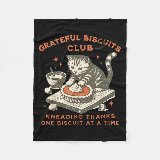 Grateful Biscuits Club Kneading Thanks One Biscuit Fleecedecke (Vorderseite)