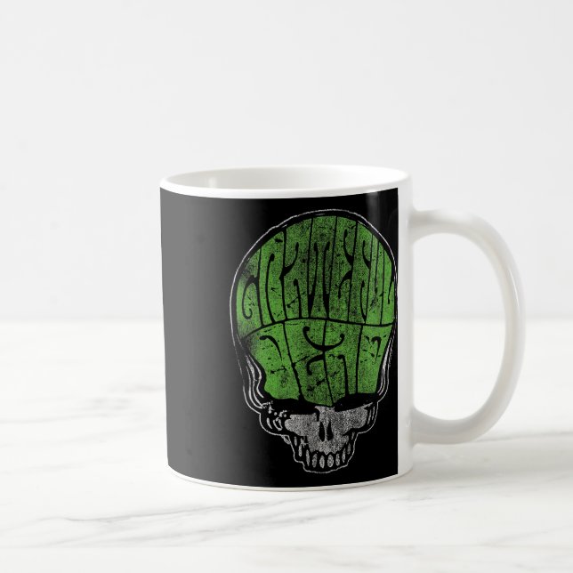 Grateful Dead Psychedelic Green Stealie Skull Vint Kaffeetasse (Rechts)