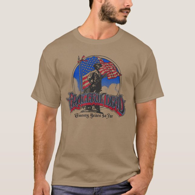 Grateful Deadwenty Years So Far American Flag Vint T-Shirt (Vorderseite)