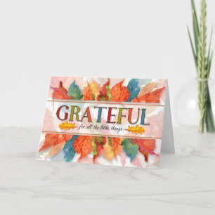 Grateful Erntedank Watercolor Blätter Feiertagskarte