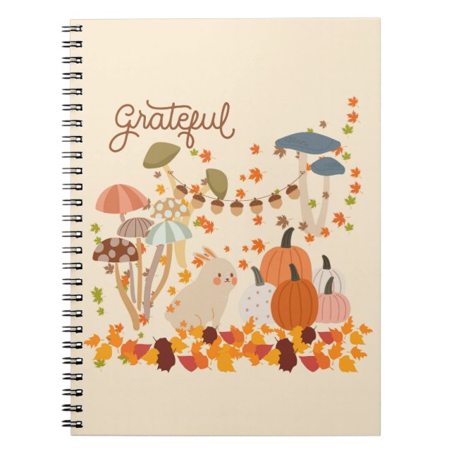 Grateful Fall Bunny Notizblock (Vorderseite)