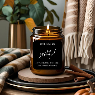 Grateful Fall Candle Label Aufkleber   Custom