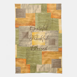 Grateful Fall Color Blocks Geschirrtuch