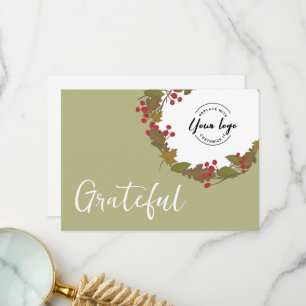 Grateful Fall Thema Business-Logo Erntedank Dankeskarte