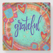 Grateful Floral Whimsical Hearts Fun Drink