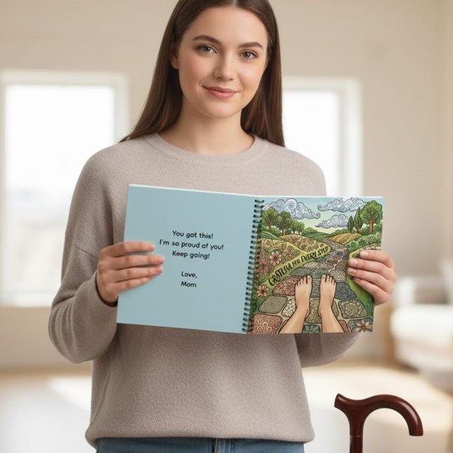 Grateful For Every Step Personalized Notebook Notizbuch (Empower someone with a disability with this, "Grateful for every step" personalized notebook! )