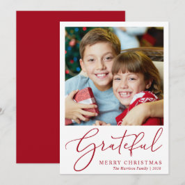 Grateful Foto Red Script Frohe Weihnachten