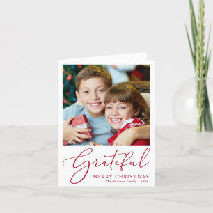 Grateful Foto Red Script Frohe Weihnachten