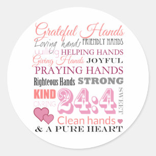 Grateful hands runder aufkleber