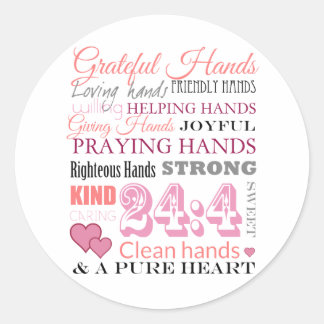Grateful hands runder aufkleber