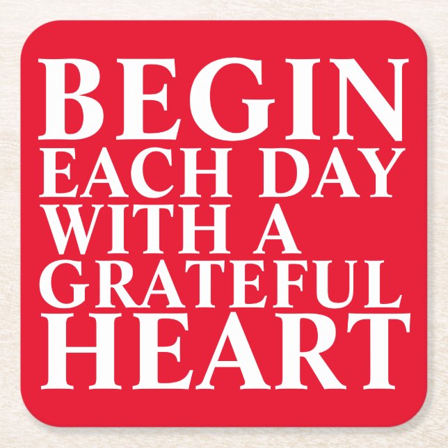 Grateful Heart Graphic Typografy Untersetzer (Vorderseite)