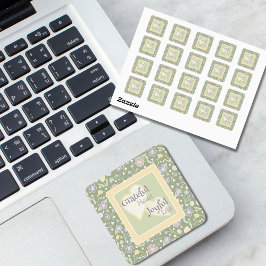 Grateful Heart Joyful Life Florale Aufkleber