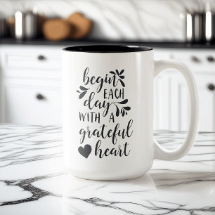 Grateful Heart Jumbo Zweifarbige Tasse