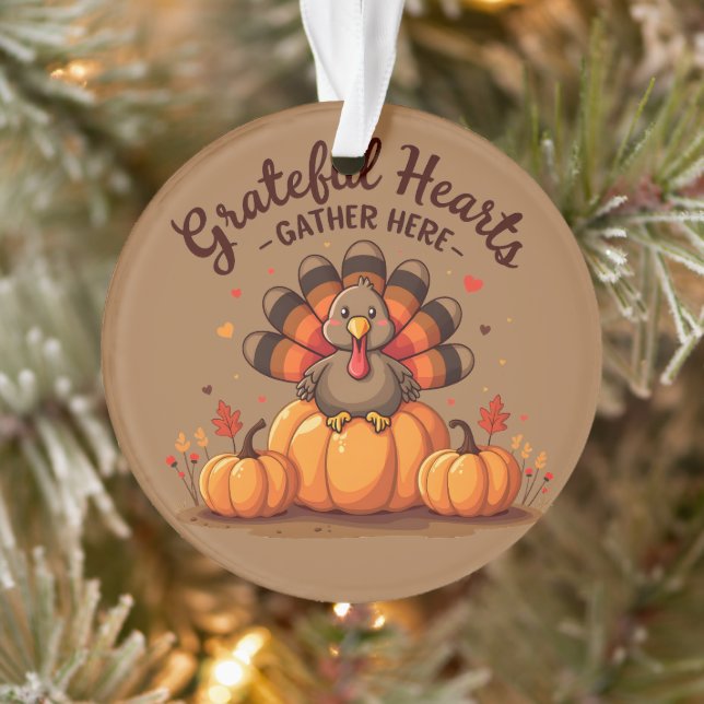 Grateful Hearts Thanksgiving Turkey Ornament (Baum)