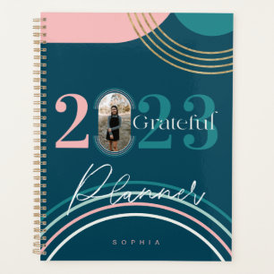 Grateful Modern Geometric Rainbow Custom Foto Planer