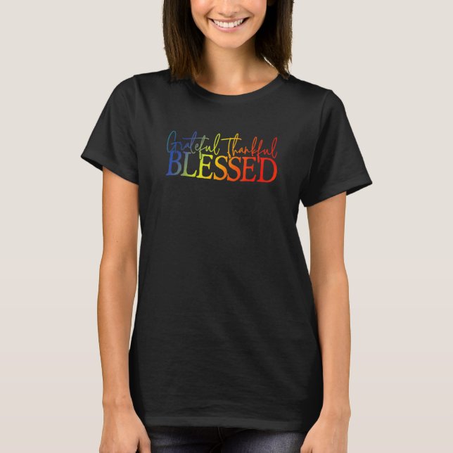 Grateful Thankful Blessed Apparel T-Shirt (Vorderseite)
